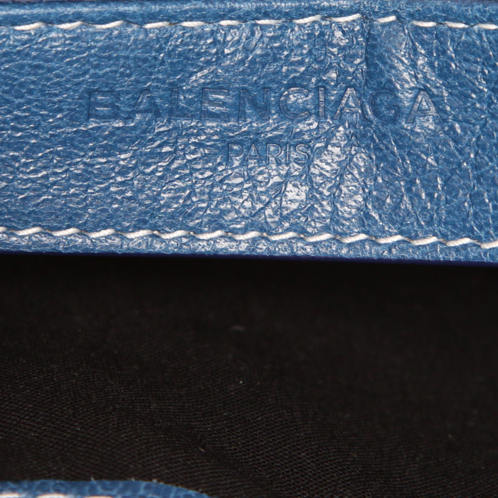 Balenciaga Bazar shopper medium model shopping bag in blue, white, green and red leather - Detail D4