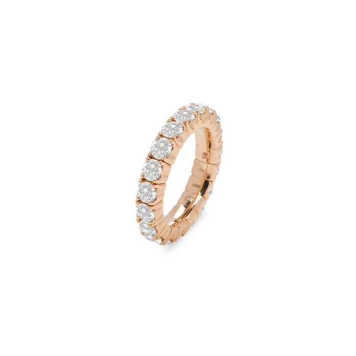 Half-flexible wedding ring in rose gold and diamonds (2,76 carat) - Detail D1