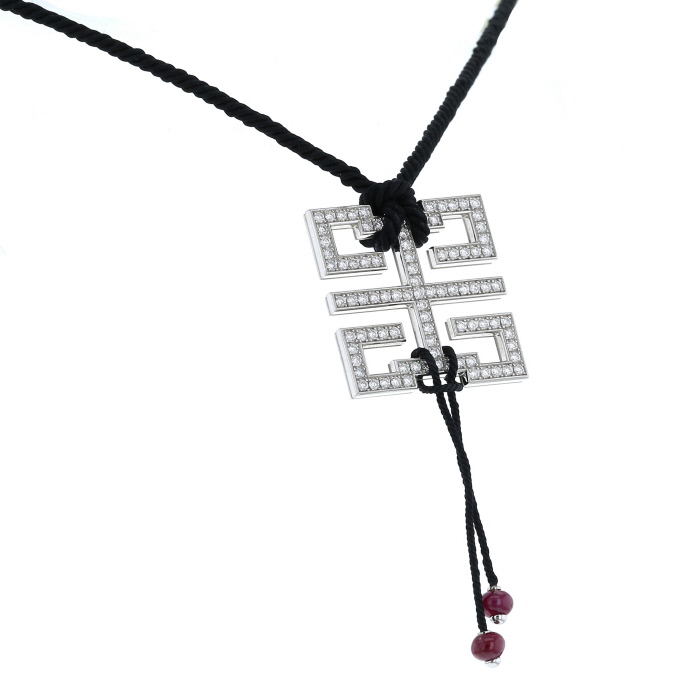 Collana Cartier Le Baiser du Dragon in oro bianco,  diamanti e rubini - Detail D2