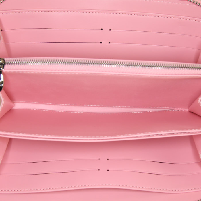 Portafogli Louis Vuitton Zippy in pelle verniciata monogram bicolore rosa e rossa motivo a pois - Detail D2