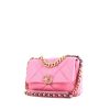 Chanel Chanel 19 handbag in pink quilted leather - 00pp thumbnail