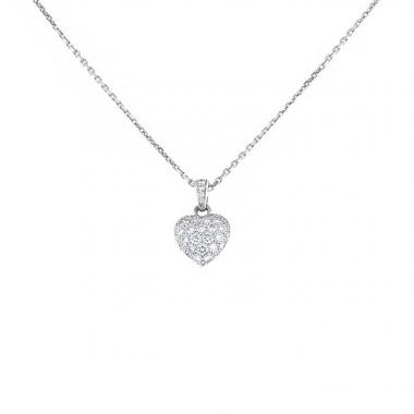 Pendentif Cartier Coeur et Symbole en or blanc et diamants