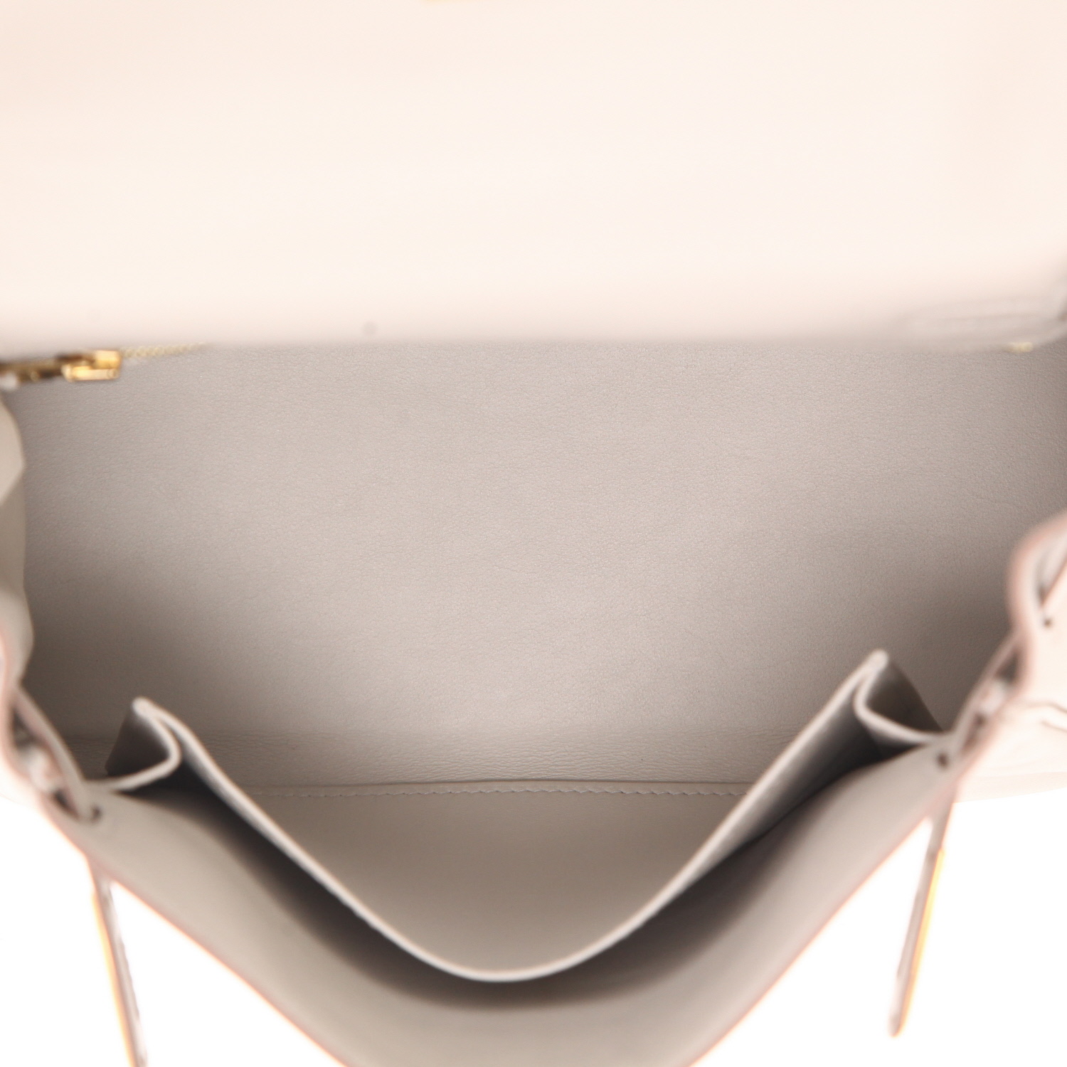 Sac à main Hermès  Kelly 25 cm en cuir Swift Gris Perle - Detail D3