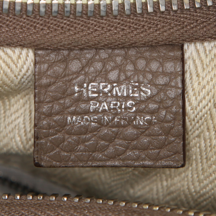 Borsa Hermes Massai in pelle togo etoupe - Detail D4