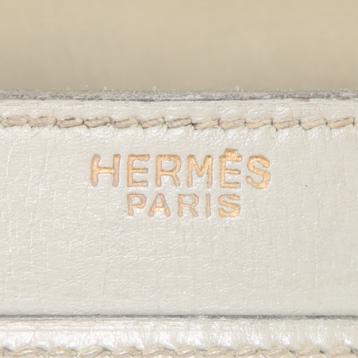 Bolso de mano Hermes Cordeliere en cuero box gris - Detail D3