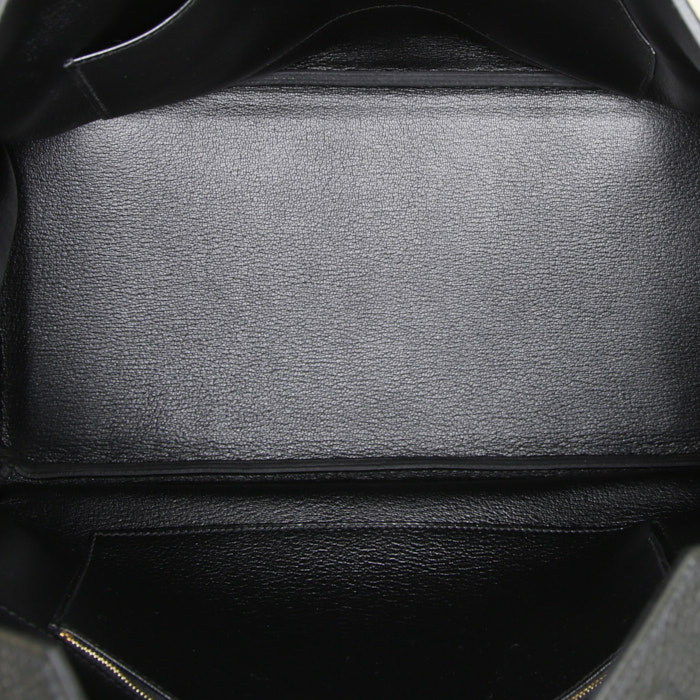 Bolso de mano Hermes Birkin 35 cm en cuero togo negro - Detail D2
