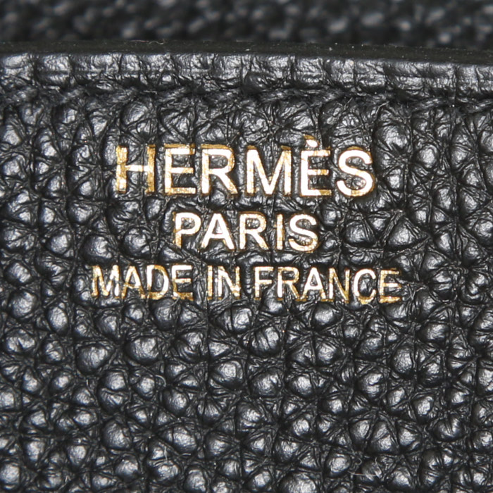 Bolso de mano Hermes Birkin 35 cm en cuero togo negro - Detail D3
