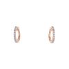Vintage small hoop earrings in 14 carats pink gold and diamonds - 00pp thumbnail