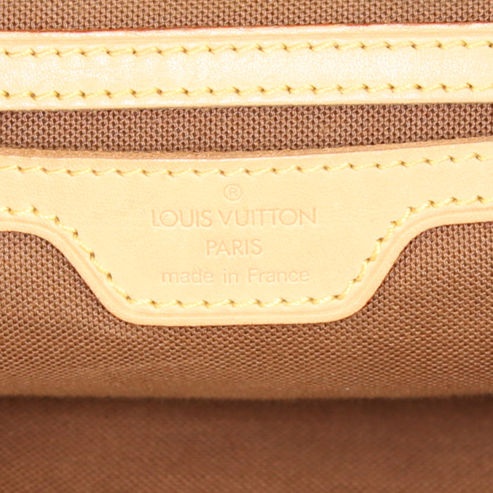 Sac à dos Louis Vuitton Montsouris en toile monogram marron et cuir naturel - Detail D3