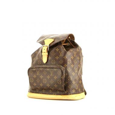 Mochila Louis Vuitton Montsouris en lona Monogram marrón y cuero natural