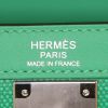 Borsa Hermes Kelly 32 cm in tela "H" verde e beige e pelle verde - Detail D4 thumbnail