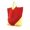 Shopping bag Celine Cabas in pelle gialla e rossa - 00pp thumbnail