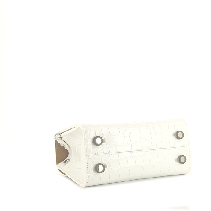 Borsa Dior Diorever mini in pelle bianca simil coccodrillo - Detail D5