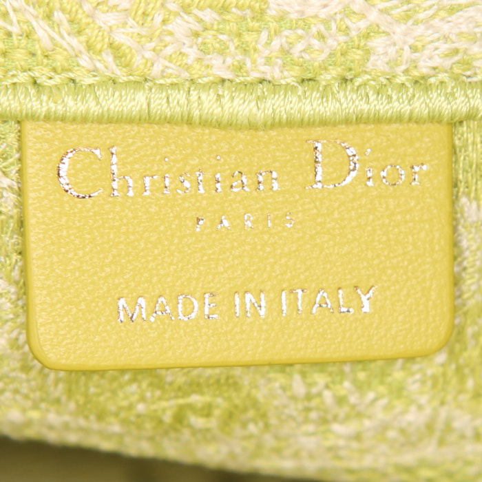 Sac cabas Dior Book Tote petit modèle en tissu brodé vert - Detail D3