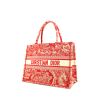Dior Book Tote small model shopping bag in red embroidered canvas - 00pp thumbnail