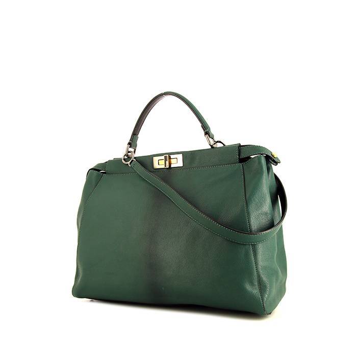 FENDI: Peekaboo Mini bag in leather - Green