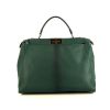 Fendi Peekaboo large model handbag in green leather - 360 thumbnail