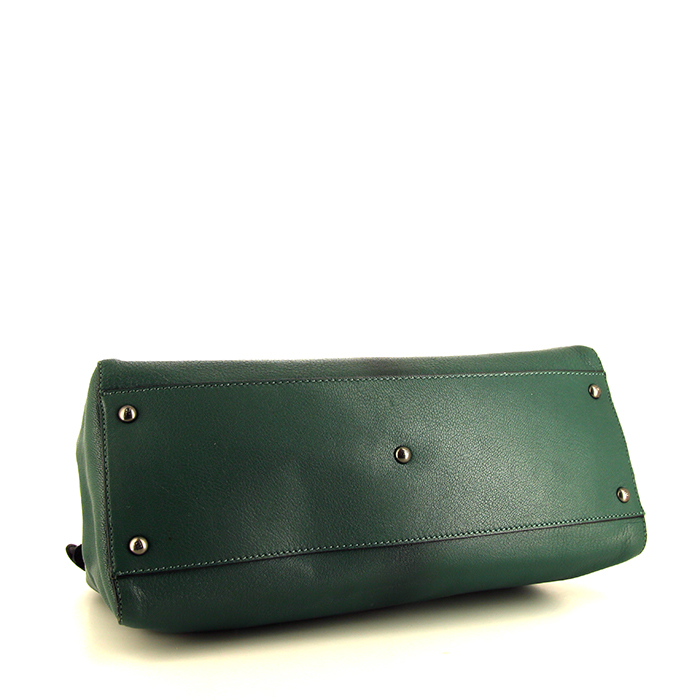 Sac à main Fendi Peekaboo grand modèle en cuir vert - Detail D5