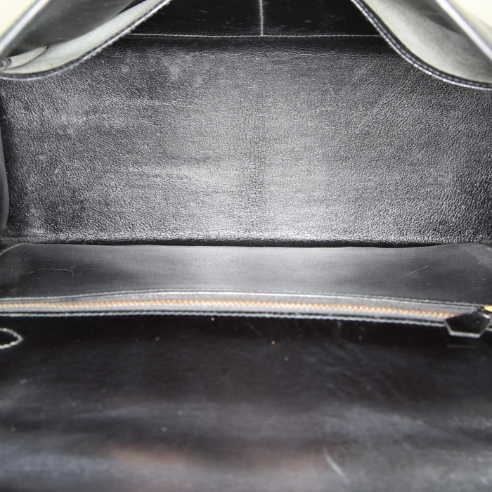 Sac à main Hermes Kelly 32 cm en cuir box noir - Detail D3