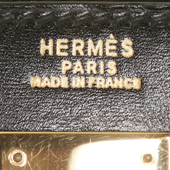 Hermes Kelly 32 cm handbag in black box leather - Detail D4