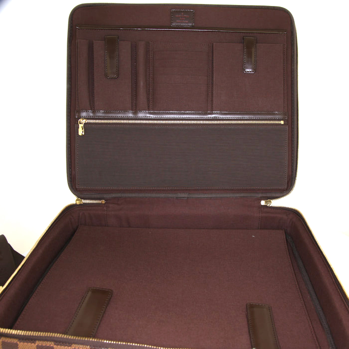 Porte-documents Louis Vuitton en toile damier enduite marron ébène - Detail D3