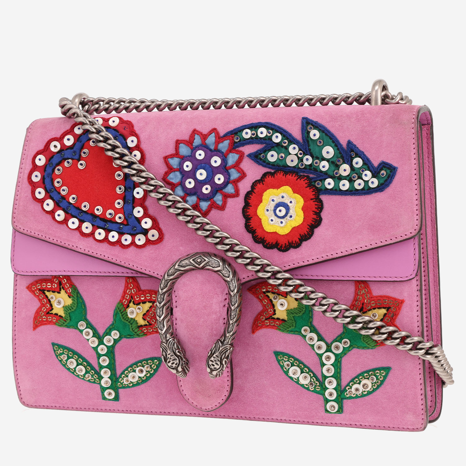 Gucci Dionysus handbag in pink suede