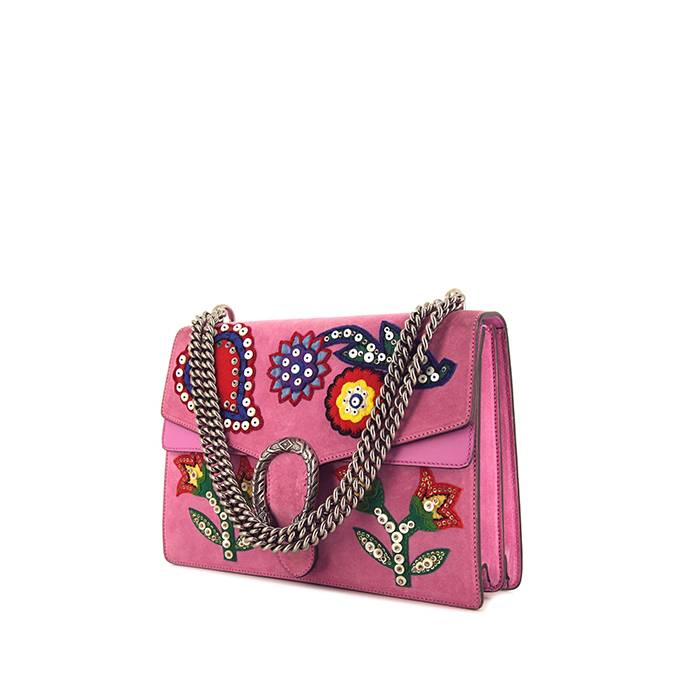 Gucci Dionysus handbag in pink suede - 00pp