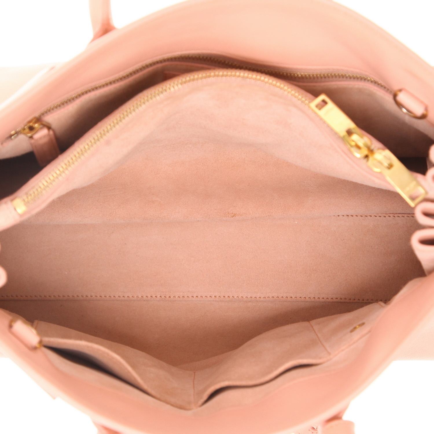 Bolso bandolera Saint Laurent  Sac de jour modelo pequeño  en cuero rosa - Detail D3