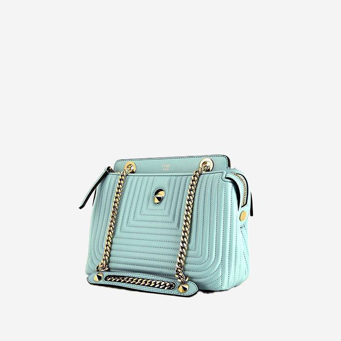Bolso bandolera Fendi  Dotcom en cuero azul claro