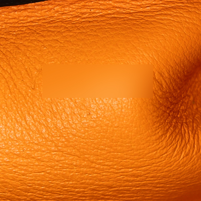 Bolso de mano Hermes Kelly 25 cm en cuero swift amarillo y verde - Detail D5