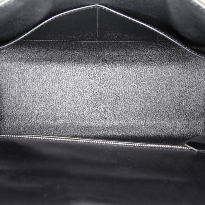 Hermès Kelly 28 cm handbag in black box leather - Detail D3