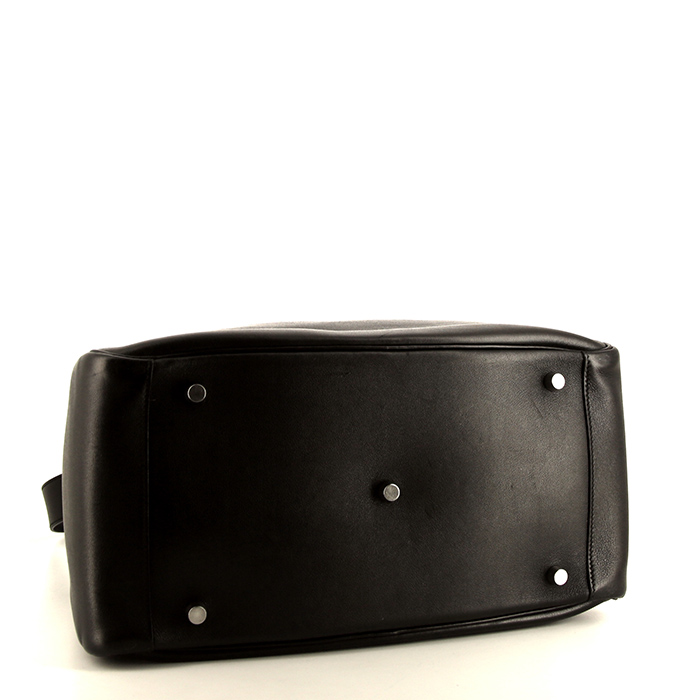 Hermes Lindy 34 cm handbag in black Swift leather - Detail D4