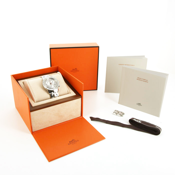 Hermès Clipper Chrono watch in stainless steel Circa  2000