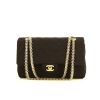 Chanel  Timeless Classic handbag  in brown quilted jersey - 360 thumbnail