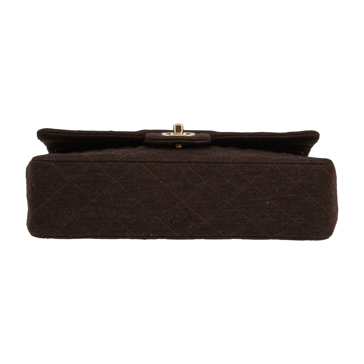 Chanel  Timeless Classic handbag  in brown quilted jersey - Detail D1