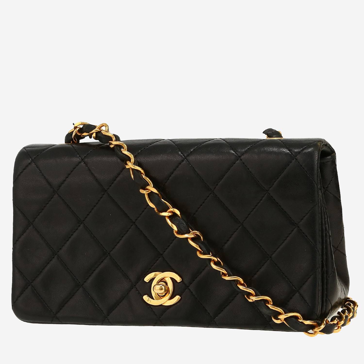 Chanel  Mademoiselle bag worn on the shoulder or carried in the hand  in black quilted leather