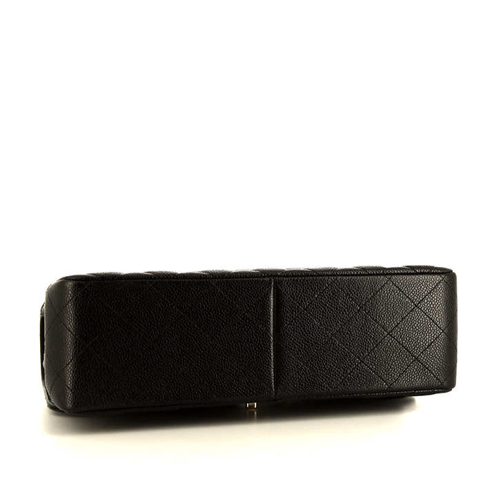 Borsa Chanel Timeless jumbo in pelle martellata e trapuntata nera - Detail D5