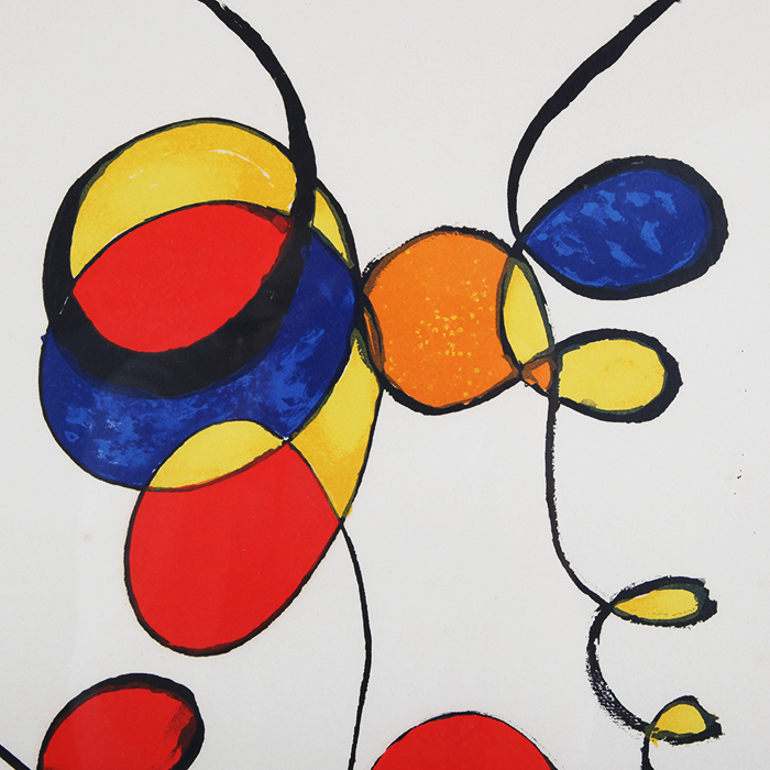 Alexander Calder, "Spirales", lithograph in colors on paper, signed, numbered and framed, around 1974 - Detail D1