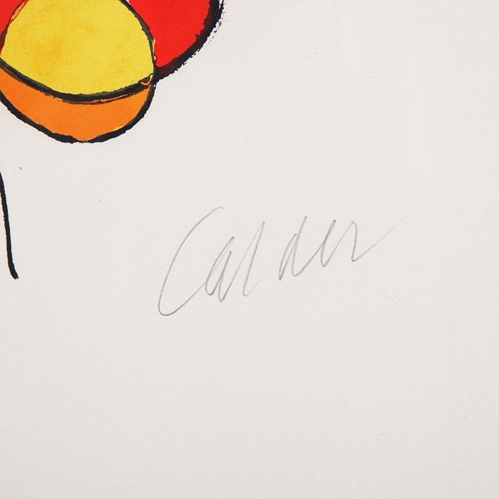 Alexander Calder, "Spirales", lithographie en couleurs sur papier, signée, numérotée et encadrée, vers 1974