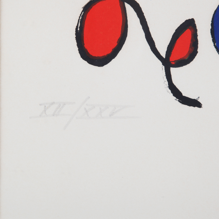 Alexander Calder, "Spirales", lithograph in colors on paper, signed, numbered and framed, around 1974 - Detail D3