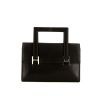 Bolso de mano Hermès en cuero Barenia negro - 360 thumbnail