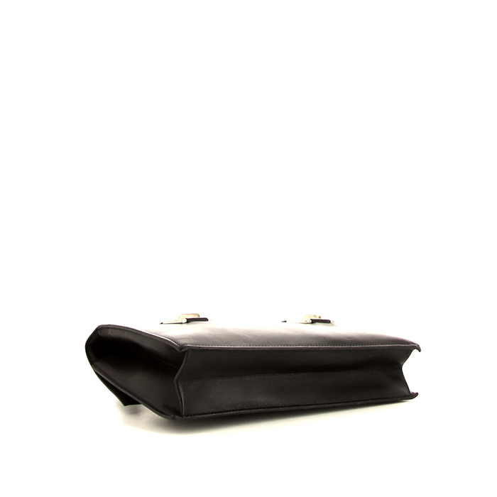 Hermès handbag in black Barenia leather - Detail D4