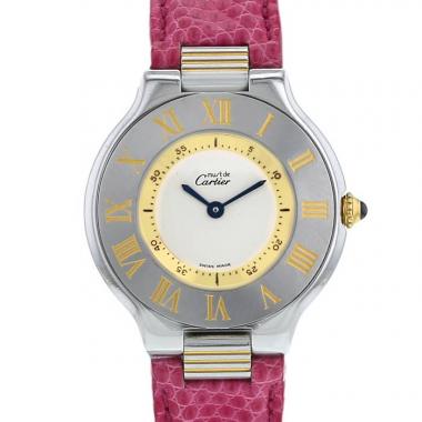 Orologio Cartier Must 21 in acciaio e oro placcato Ref :  1340 Circa  1990