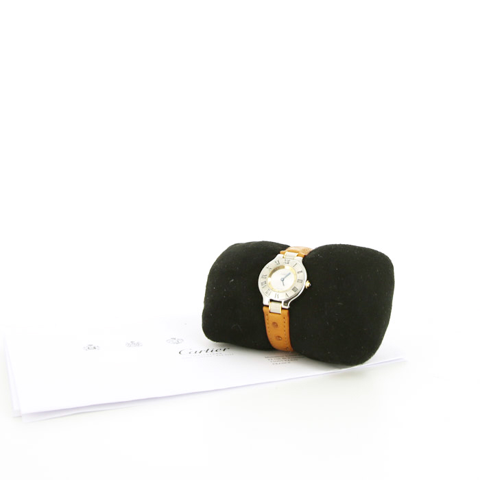 Reloj Cartier Must 21 de acero y oro chapado Ref :  9011 Circa  1990 - Detail D2