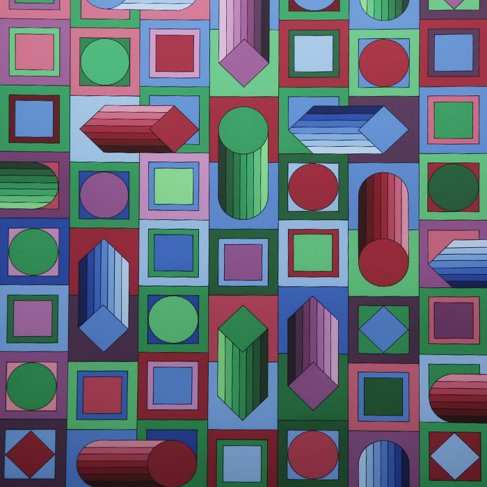 Victor Vasarely, "Hyram", sérigraphie en couleurs sur papier, signée, numérotée et encadrée, de 1986 - Detail D1