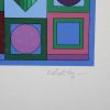 Victor Vasarely, "Hyram", sérigraphie en couleurs sur papier, signée, numérotée et encadrée, de 1986 - Detail D2 thumbnail