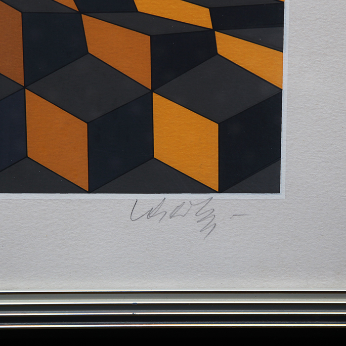 Victor Vasarely, "Louisiana IV", silkscreen in colors on paper, signed, numbered and framed, of 1983-1984 - Detail D2