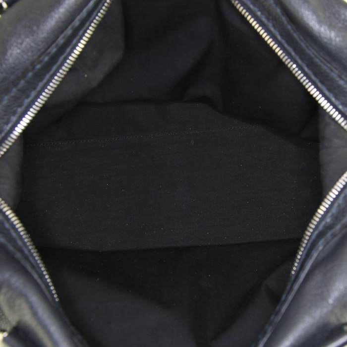 Sac à main Tod's en cuir grainé bleu - Detail D2