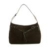 Gucci Vintage handbag in brown suede and brown leather - 360 thumbnail