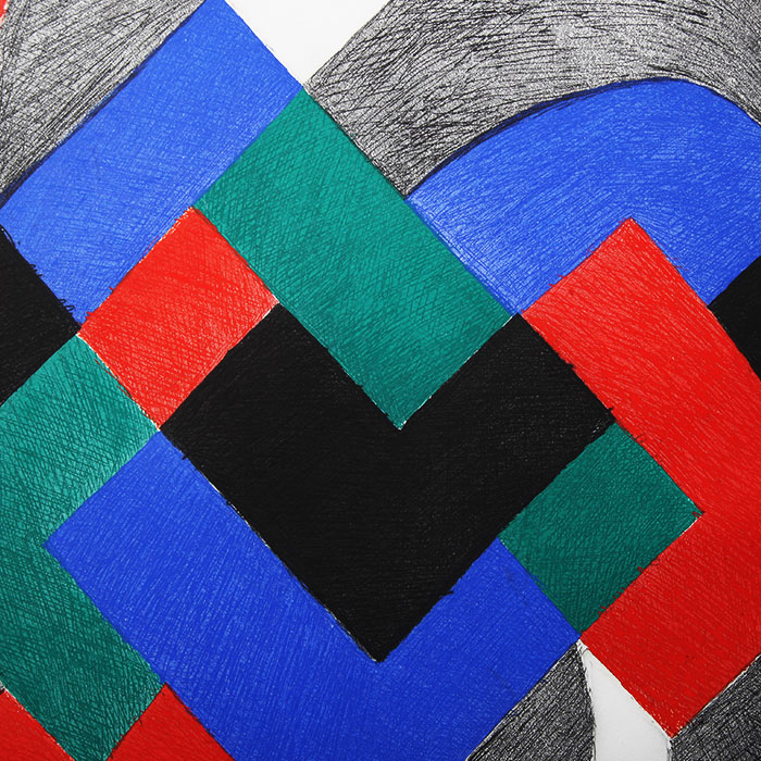 Sonia Delaunay, "Gravure II", etching in colors on Arches paper, signed, numbered, dated and framed, of 1969 - Detail D1